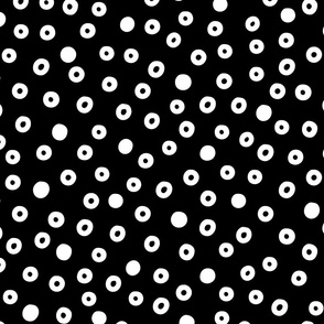 Black and White Dots on Black (Medium)