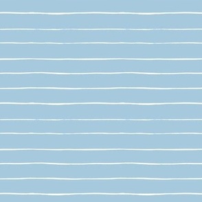 Blue and white drawn stripes - coordinate to flamingo beach party - small