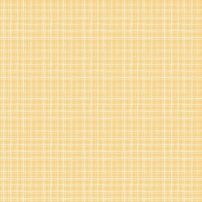 Yellow and white drawn grid plaid - coordinate to flamingo beach party - small