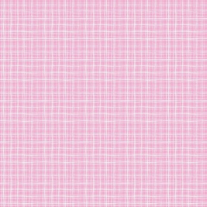 Bubblegum pink and white drawn plaid grid - coordinate to flamingo beach party - small