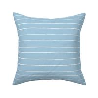 Blue and White drawn stripes - coordinate to flamingo beach party - medium