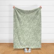 Caribbean Sea- Ocean Waves- California Summer Beach- Hawaii Surf- Wallpaper- Soft Earthy Green Wallpaper- Pastel Sage Green- Large