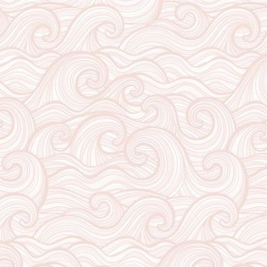 Caribbean Sea- Ocean Waves- California Summer Beach- Hawaii Surf- Light Soft Pastel Pink Wallpaper- Baby Girl- Nursery Wallpaper-  Coral- Flamingo- Rose- sMini