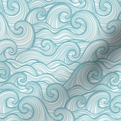 Caribbean Sea- Ocean Waves- California Summer- Hawaii Surf- Light Turquoise Blue Wallpaper- Coastal Grandma- sMini