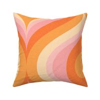 groovy psychedelic swirl retro vintage wallpaper 24 jumbo scale 60s 70s orange pink by Pippa Shaw