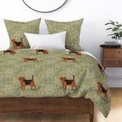 Black and Red Beagle in Wildflower Field for Pillow