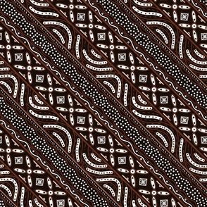 Diagonal Batik Stripes in Rich Brown