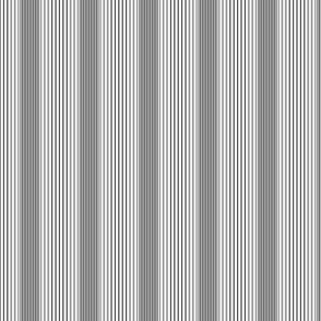 Small Banded Black and White French Chateau Art Deco Ticking Stripe