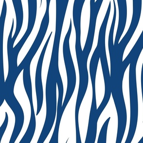 Large jumbo scale // Tigers fur animal print // classic blue and white vertical stripes