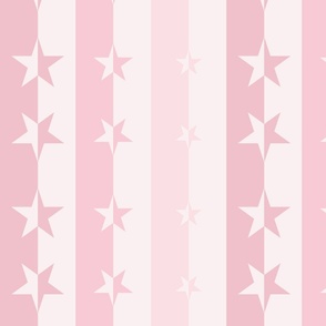 Stars - Shades of Pink Stripes