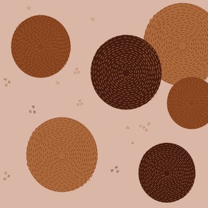 (M) Earth tones hand-drawn mending circles 