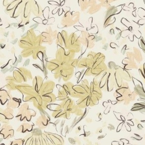 mustard yellow and sage green floral