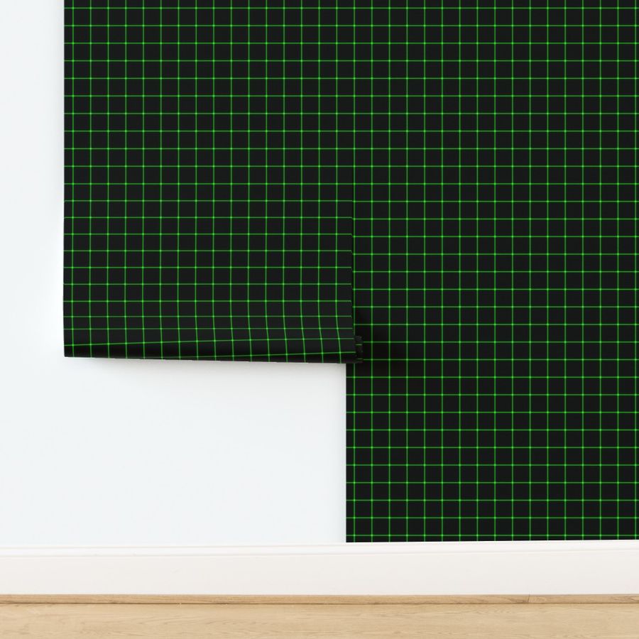 Large Matrix Optical Illusion Grid in Black and Neon Green 