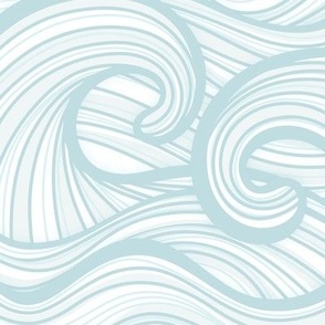 Caribbean Sea- Ocean Waves- California Summer- Hawaii Surf- Light Pastel Turquoise Blue Wallpaper- Coastal Gradma- Large