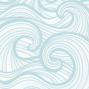Caribbean Sea- Ocean Waves- California Summer- Hawaii Surf- Light Pastel Turquoise Blue Wallpaper- Coastal Gradma- Medium