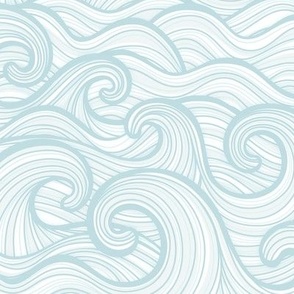 Caribbean Sea- Ocean Waves- California Summer- Hawaii Surf- Light Pastel Turquoise Blue Wallpaper- Coastal Gradma- Small