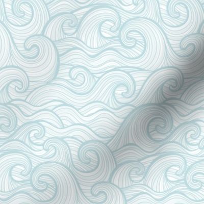 Caribbean Sea- Ocean Waves- California Summer- Hawaii Surf- Light Pastel Turquoise Blue Wallpaper- Coastal Gradma- sMini