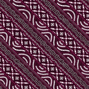 Diagonal Batik Stripes in Berry Pink