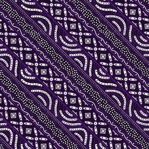 Diagonal Batik Stripes in Purple