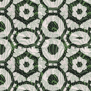Botanical Garden Tiles - Moss Green and Mint  
