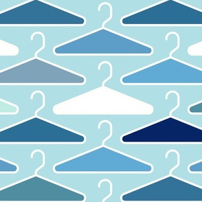 blue coat hangers wallpaper scale