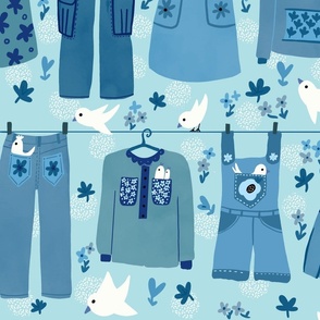 blue laundry day nesters wallpaper scale