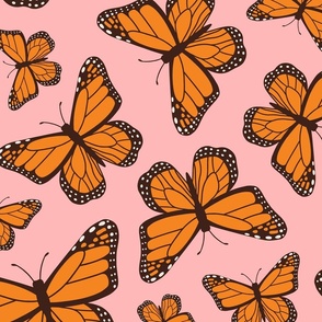 Monarch Butterflies - Pink, Large