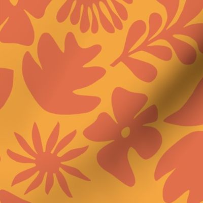 flat-retro-papercut-tropical-floral-foliage-print-dusky-oranges-reversed-150DPI-1400x1400px