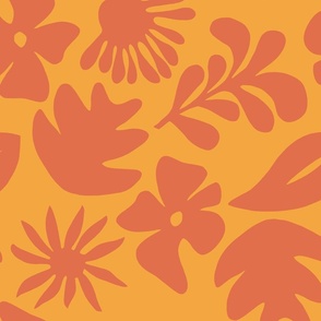 flat-retro-papercut-tropical-floral-foliage-print-dusky-oranges-reversed-150DPI-2800x2800px