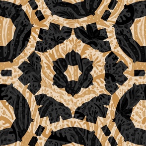 Botanical Garden Tiles - Black and Gold