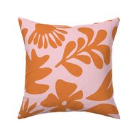 flat-retro-papercut-tropical-floral-foliage-print-orange-on-pink-150DPI-2800x2800px
