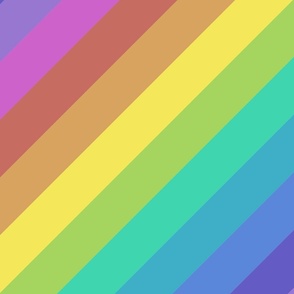 Rainbow Stripes Binding Alder Gentle Rainbow (2.5'')