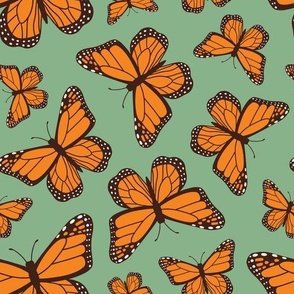 Monarch Butterflies - Green
