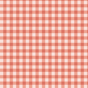 (M) Gingham Size M 23 Coral Blush Pink Peach