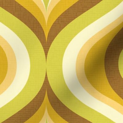groovy psychedelic swirl retro vintage wallpaper 12 extra large scale 60s 70s avocado chocolate by Pippa Shaw