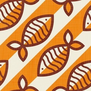 Normal scale • Bold retro fish orange