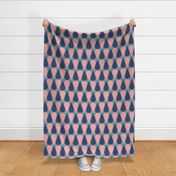 Water drop mid mod - midcentury modern wallpaper - pink and blue geometric waterdrops 