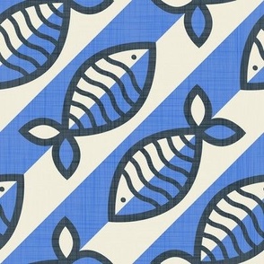 Normal scale • Bold retro fish blue