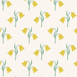 Hello tulips with cream background by Monica Kane