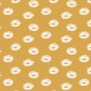 Yellow Mustard white Daisy by Monica Kane Design