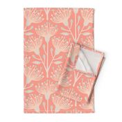 Australian Eucalyptus in Apricot Orange Sage Green Cream on Spring Cottage Vintage Blush - LARGE Scale - UnBlink Studio by Jackie Tahara