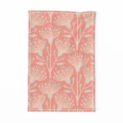 Australian Eucalyptus in Apricot Orange Sage Green Cream on Spring Cottage Vintage Blush - LARGE Scale - UnBlink Studio by Jackie Tahara