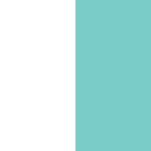 6 inch turquoise and white stripe vertical