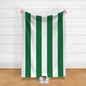 6 inch deep green and white stripe vertical