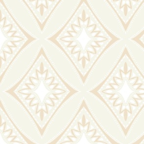 Tall Java Diamonds on Warm Cream - Large