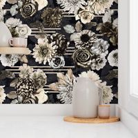 dressing room -moody floral-gold and silver