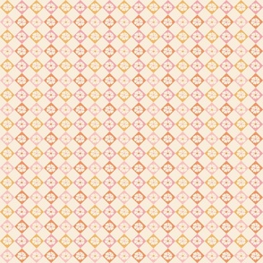 Gracie Pastel Daisy Retro Diagonal Checker - Small Scale