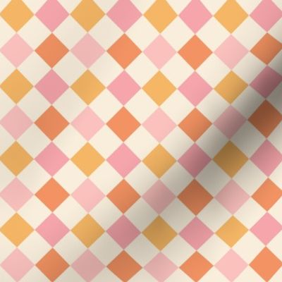 Gracie Pastel Vintage Retro Diagonal Checker - Small Scale
