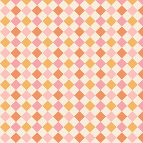 Gracie Pastel Vintage Retro Diagonal Checker - Medium Scale