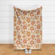 Gracie Vintage Retro Spring Floral Beige Background Rotated - XL Scale